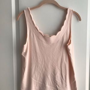 J. Crew pink scalloped tank top